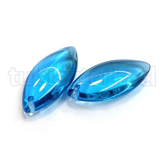 Colgantes de vidrio, transparentes, en forma de ojo de caballo, varios colores para elegir. 14x31x8mm.