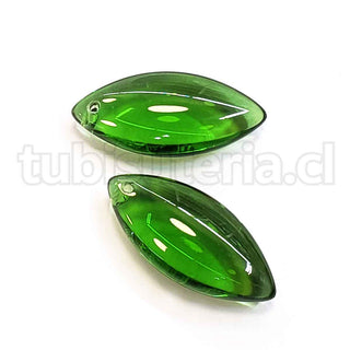 Colgantes de vidrio, transparentes, en forma de ojo de caballo, varios colores para elegir. 14x31x8mm.