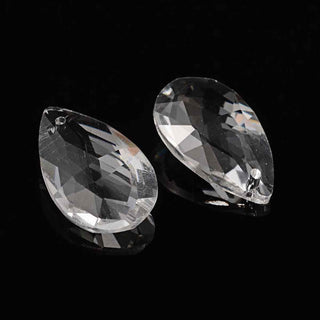 Lágrimas/Gotas Colgantes Vidrio Transparente Facetadas 28x17x9mm | 3 uds