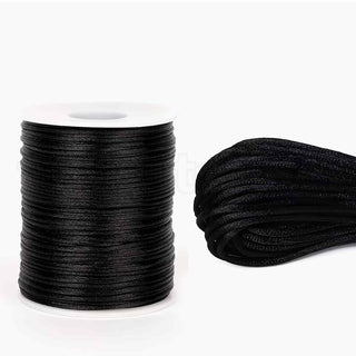Cordón de naylon satinado, tubular, cola de ratón, disponible en varios tonos , para la confección de joyería y bisuteria con nudos, 3 mm de espesor.