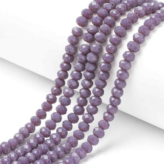 Cristal Chino Rondelle Facetado Color Sólido Opaco 3 mm, Color a Elegir | 1 tira