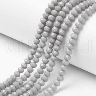 Cristal chino 6x5mm, cuentas opacas de color sólido de vidrio, facetados, rondelle, varios tonos para elegir, 83~85 pzs/tira, 17~17.5″.