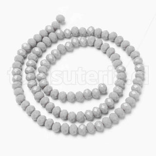 Cristal chino 6x5mm, cuentas opacas de color sólido de vidrio, facetados, rondelle, varios tonos para elegir, 83~85 pzs/tira, 17~17.5″.