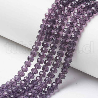 Cristal chino 4x3mm, abalorios de vidrio facetados, rondelle, colores para seleccionar, 130 pzs/tira aprox., 17~17.5″.