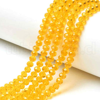 Cristal chino 8x6mm, abalorios de vidrio facetado en tiras, rondelle, varios colores para seleccionar, 72 pzs/tira, 16.14″ (41 cm).