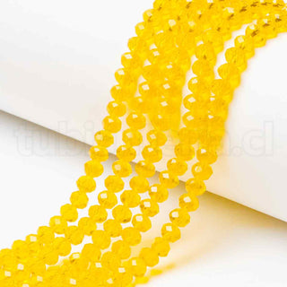 Cristal chino 8x6mm, abalorios de vidrio facetado en tiras, rondelle, varios colores para seleccionar, 72 pzs/tira, 16.14″ (41 cm).