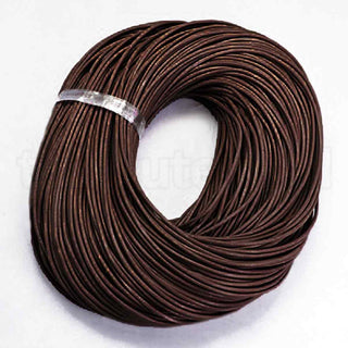 Cordón de cuero de vaca, teñido, para la confección de accesorios de cuero, 2mm de espesor.