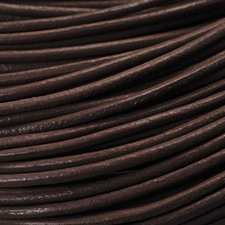 Cordón de cuero de vaca, teñido, para la confección de accesorios de cuero, 2mm de espesor.