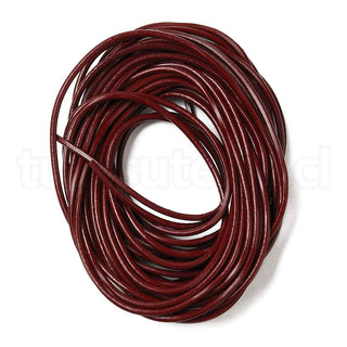 Cordón de cuero de vaca, teñido, para la confección de accesorios de cuero, 2mm de espesor.