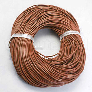 Cordón de cuero de vaca, teñido, para la confección de accesorios de cuero, 2mm de espesor.