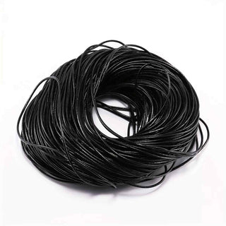 Cordón de Cuero Negro Tubular 4 mm | 1 metro