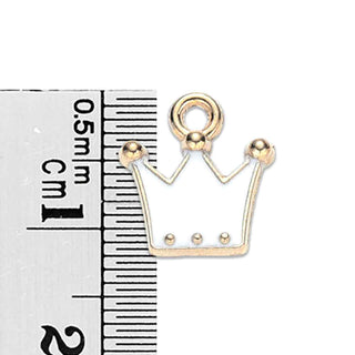Colgante Esmaltado Corona Blanca | 12x11x2 mm | 3 uds