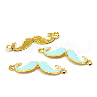 Enlace esmaltados, bigote o mostacho, disponible en 3 tonos, 41x9.5x1 mm.