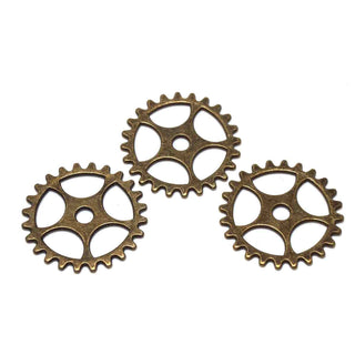 Conector en forma de engranaje de aleación estilo Tibetano para Pulseras y Bisutería - 4 uds
