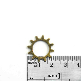 Engranaje, colgante enlace de aleación estilo tibetano,  21x0.3 mm.