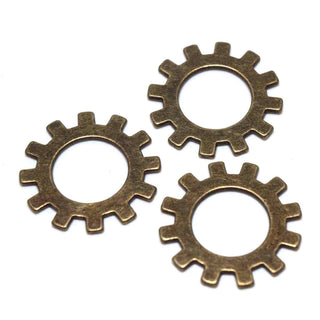 Conector en forma de engranaje de aleación estilo Tibetano para Pulseras y Bisutería - 4 uds