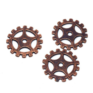 Engranaje, colgante enlace de aleación estilo tibetano,  19x0.3 mm.