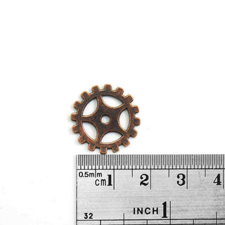 Engranaje, colgante enlace de aleación estilo tibetano,  19x0.3 mm.