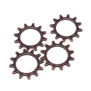 Engranaje, colgante enlace de aleación estilo tibetano,  21x0.3 mm.
