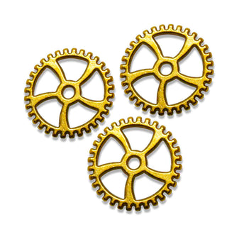 Conector en forma de engranaje de aleación estilo Tibetano para Pulseras y Bisutería - 5 uds