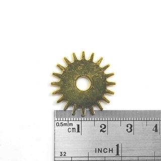 Engranaje, colgante enlace de aleación estilo tibetano,  25x0.3 mm.