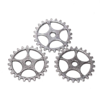 Conector en forma de engranaje de aleación estilo Tibetano para Pulseras y Bisutería - 4 uds