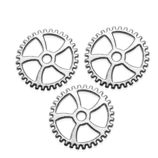 Conector en forma de engranaje de aleación estilo Tibetano para Pulseras y Bisutería - 5 uds