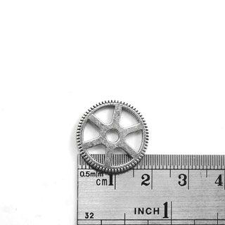 Conector en forma de engranaje de aleación estilo Tibetano en color plata envejecido para Pulseras y Bisutería - 4 uds