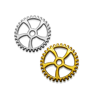 Conector en forma de engranaje de aleación estilo Tibetano para Pulseras y Bisutería - 5 uds