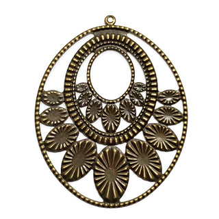 Filigrana Óvalo Gran Tamaño Tono Bronce Envejecido 68x54x0.5mm | 2 uds