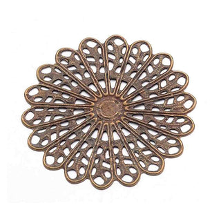 Filigrana Mandala Gran Tamaño Tono Bronce Envejecido 45x45x1mm | 3 uds