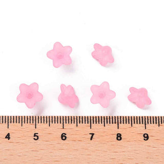Flores acrílicas esmeriladas semi transparente, varias opciones para seleccionar.