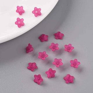 Flores acrílicas esmeriladas semi transparente, varias opciones para seleccionar.