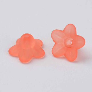 Flores acrílicas esmeriladas semi transparente, varias opciones para seleccionar.