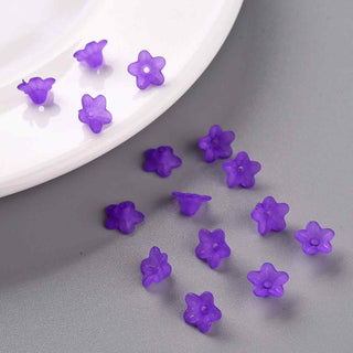 Flores acrílicas esmeriladas semi transparente, varias opciones para seleccionar.