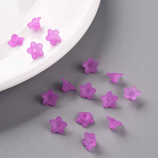 Flores acrílicas esmeriladas semi transparente, varias opciones para seleccionar.