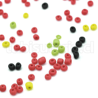 Mostacilla 8/0, color sólido frozem, opciones de color para seleccionar, tamaño aproximado 3 mm de diámetro.