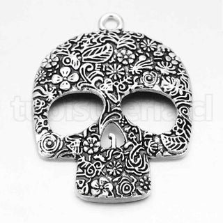 Colgante grande de aleación, catrina, color plata envejecida.