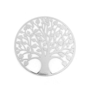 Gran Dije Árbol de la Vida de Hierro Estilo Filigrana Tono Platino Ø55x0,3mm | 1 ud