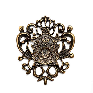 Dije Gran Tamaño Escudo de Aleación Tono Bronce Envejecido 50x43x3mm | 1 ud