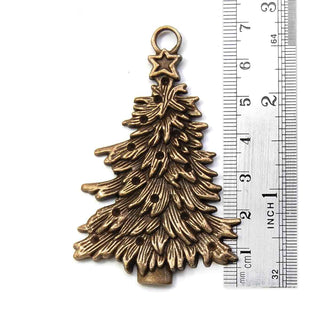 Dije Gran Tamaño Árbol de Navidad Estilo Tibetano de Aleación Tono Bronce Envejecido 69x45x3mm | 1 ud