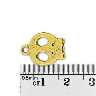 Dije Calavera Estilo Tibetano Tono Oro Envejecido 18x13x2mm | 10 uds.