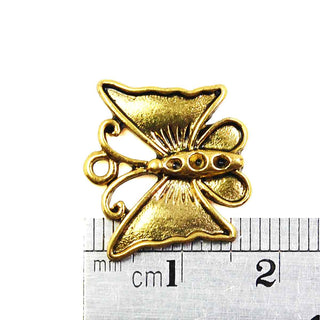 Dije Mariposa Estilo Tibetano Tono Oro Envejecido 17x20x2mm | 4 uds.