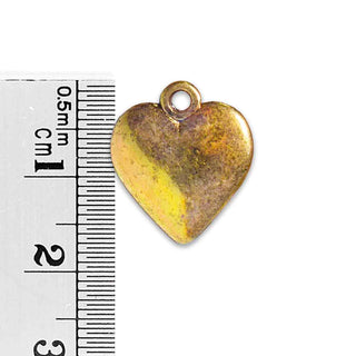 Dije Corazón Tono Oro Envejecido 15x17x3mm | 4 uds.