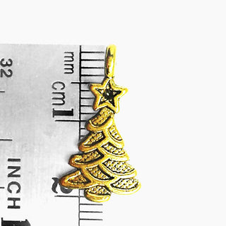 Dije Árbol de Navidad Tono Oro Envejecido 11x21x2mm | 8 uds.