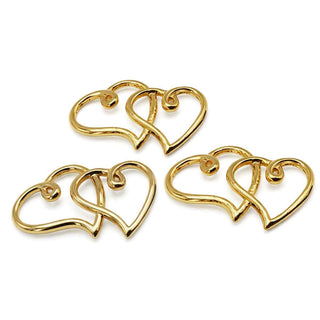 Colgante y Enlace Doble Corazón Entrelazado de Aleación de Zinc 34×22×2 mm | 1 ud