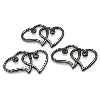 Colgante y Enlace Doble Corazón Entrelazado de Aleación de Zinc 34×22×2 mm | 1 ud