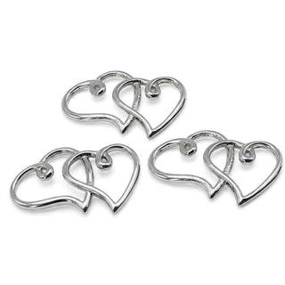 Colgante y Enlace Doble Corazón Entrelazado de Aleación de Zinc 34×22×2 mm | 1 ud