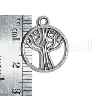 Colgante de aleación de zinc, estilo tibetano, árbol de la vida, 21x18mm.