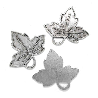Dije Hoja Estilo Tibetano de Aleación Tono Plata Envejecida 36x32mm | 4 uds
